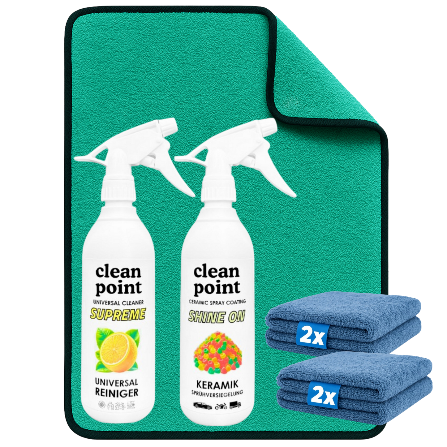 Universal & Shine On Keramik Set + Großes Trockentuch