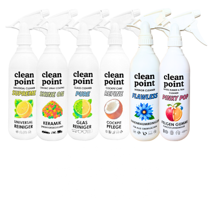Clean Point Autopflege Probe-Set – 6× 500 ml Innen & Außen