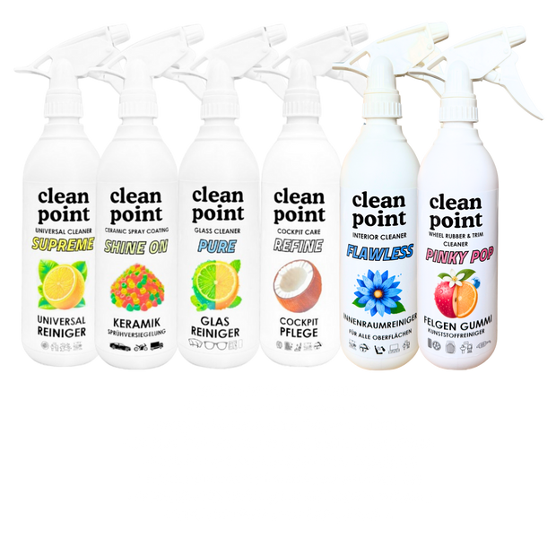 Clean Point Autopflege Probe-Set – 6× 500 ml Innen & Außen
