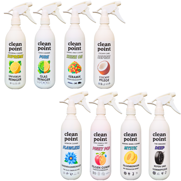 Clean Point Autopflege Komplett-Set – 8 × 500 ml