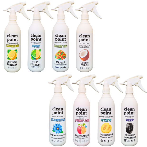 Clean Point Autopflege Komplett-Set – 8 × 500 ml