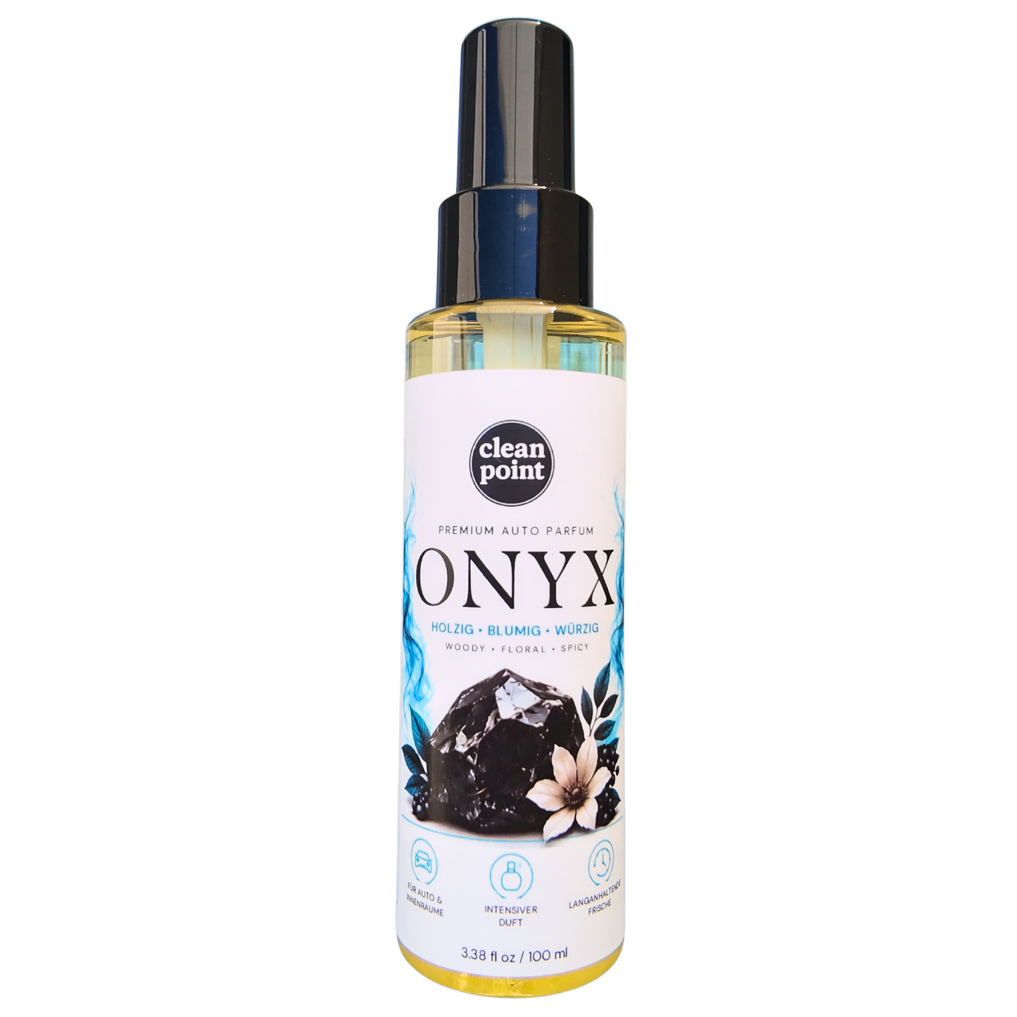 ONYX Premium Auto Parfum 100 ml von Clean Point – holziger, blumiger und würziger Duft