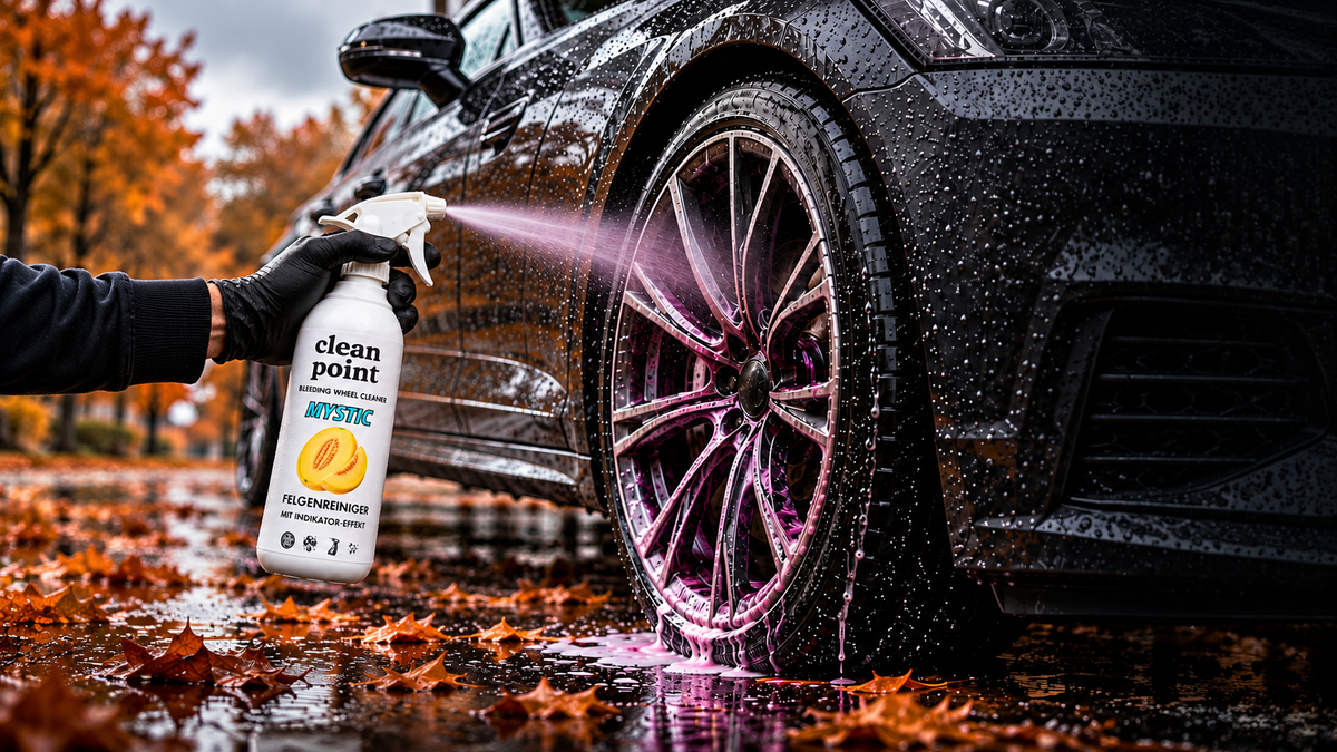 Clean Point Mystic Felgenreiniger bei der Felgenreinigung im Herbst