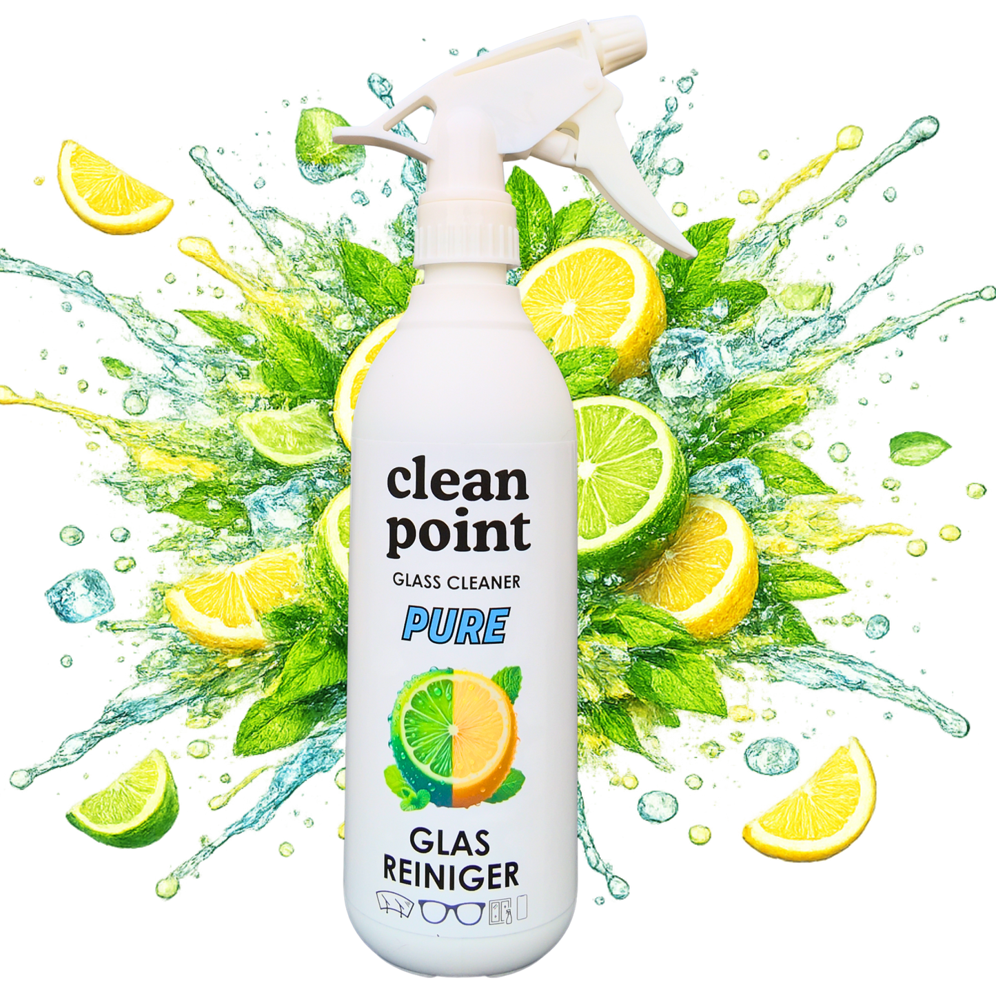 Clean Point Pure Glasreiniger 500 ml mit Lime Duft