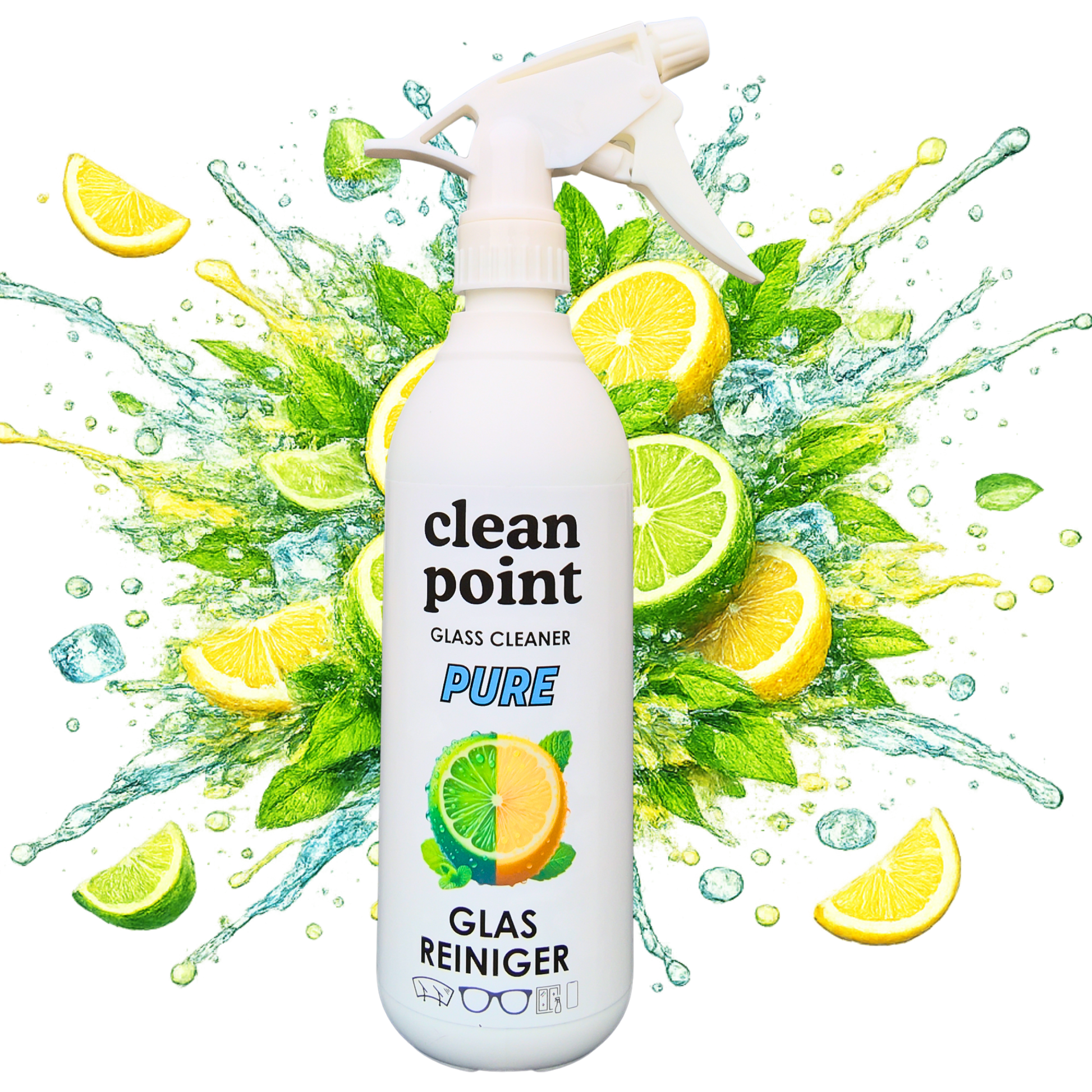 Clean Point Pure Glasreiniger 500 ml mit Lime Duft
