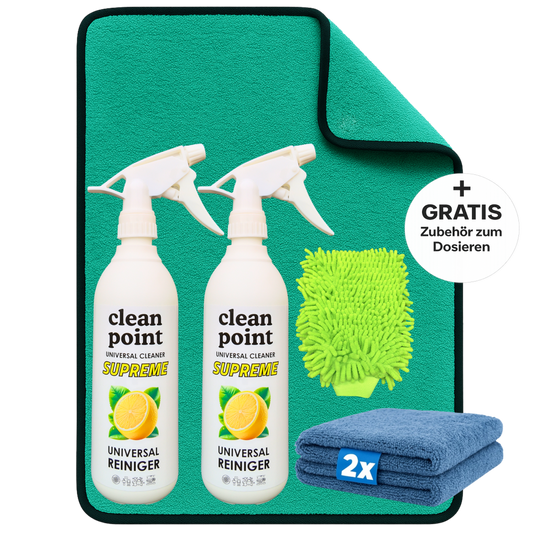Clean Point Universalreiniger Set Plus mit Waschhandschuh und Trockentuch