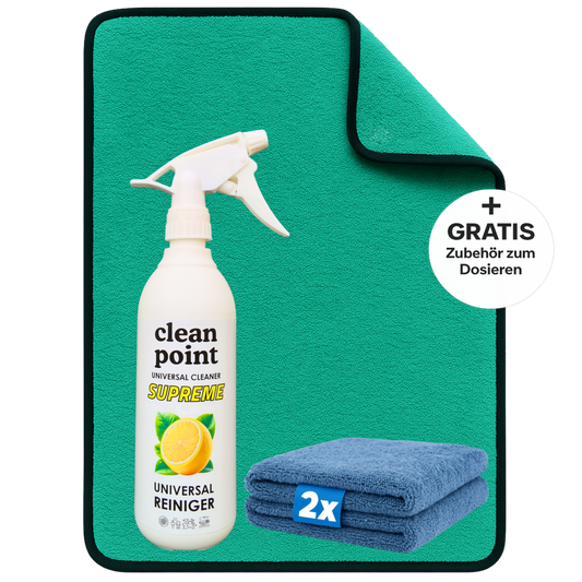 Clean Point Universalreiniger Set mit 2 Poliertüchern und Trockentuch