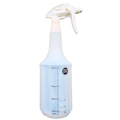 Clean Point Premium Sprühflasche 1000 ml mit Messskala und verstellbarem Sprühkopf